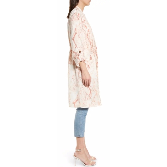 Anthropologie Heather Snake Print Trench Coat M - Picture 10 of 15